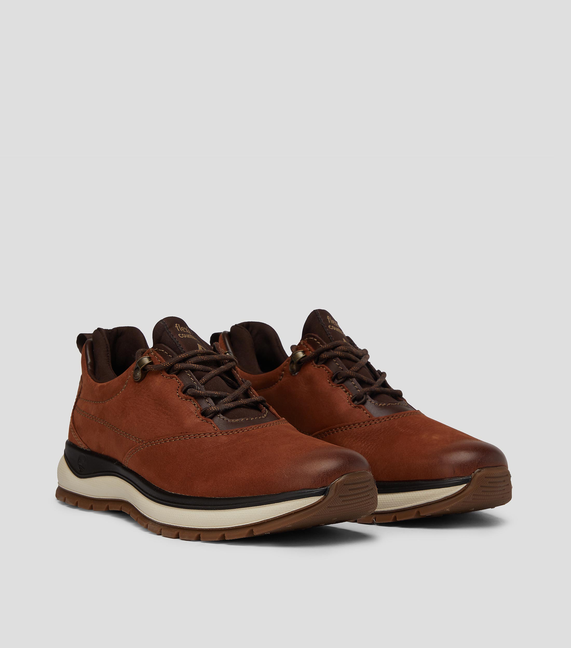 Zapatos casuales Derby cafés claro Randall en piel Hombre